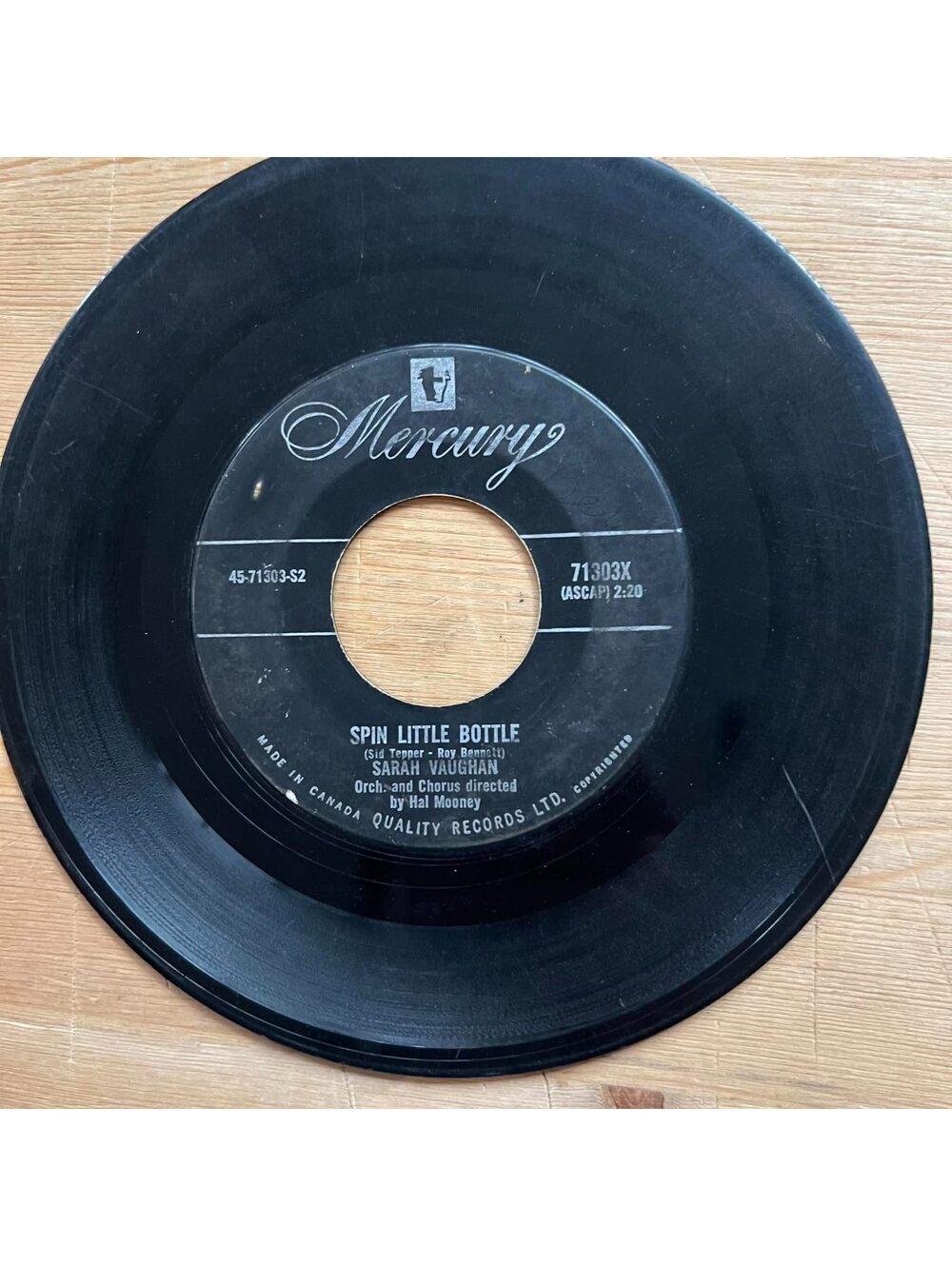 Sarah Vaughan - Spin Little Bottle/Padre 45rpm VG+ R13